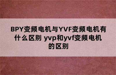 BPY变频电机与YVF变频电机有什么区别 yvp和yvf变频电机的区别